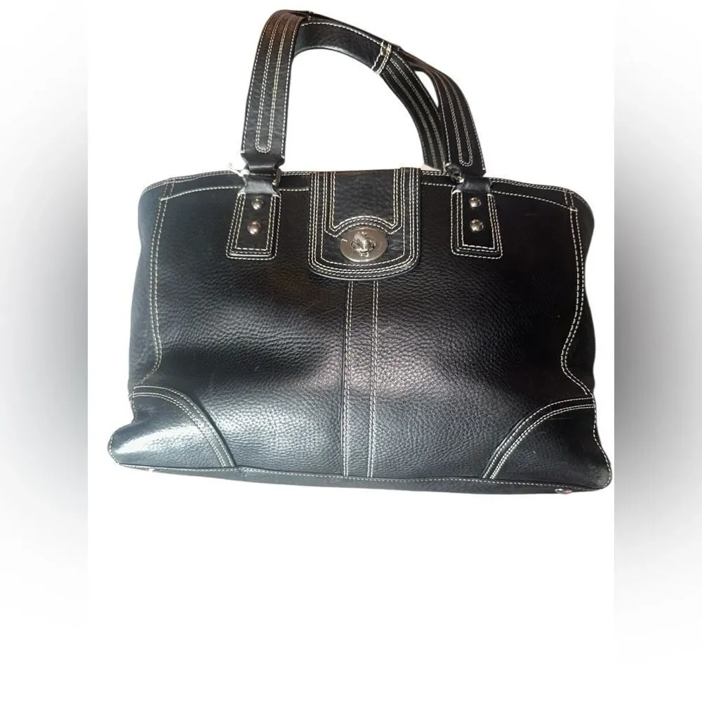 Coach Black Pebble Leather Tote Bag
